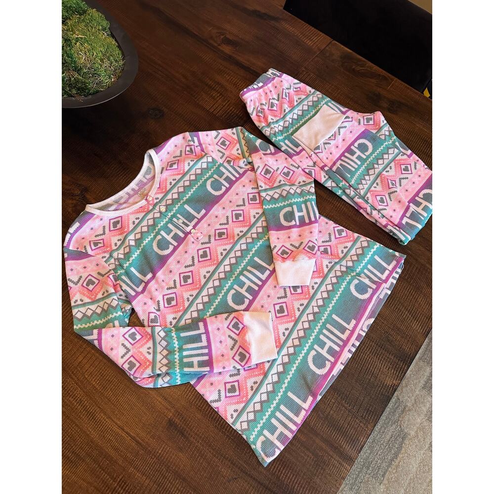 Justice Thermal Pajama PJ Set | Fits Girls 18/20 or Adult Small